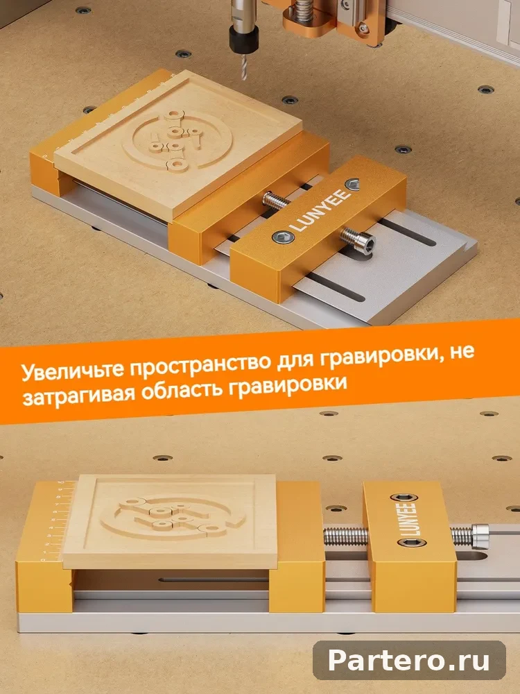 Тиски станочные для ЧПУ (200x100 мм) Захват до 136 мм Прецизионные низкопрофильные тиски для фрезера и гравера 7