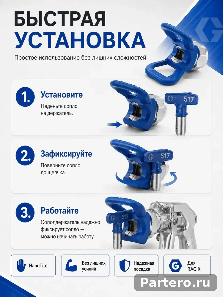 Соплодержатель Graco 246215 RAC X HandTite 7/8" (22 мм) для безвоздушного распылителя 4