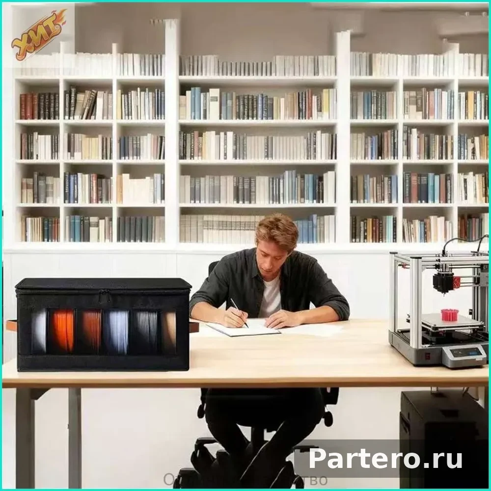 Набор из 4 коробок для хранения филамента для 3D-принтера, вмещающих до 24 рулонов. back