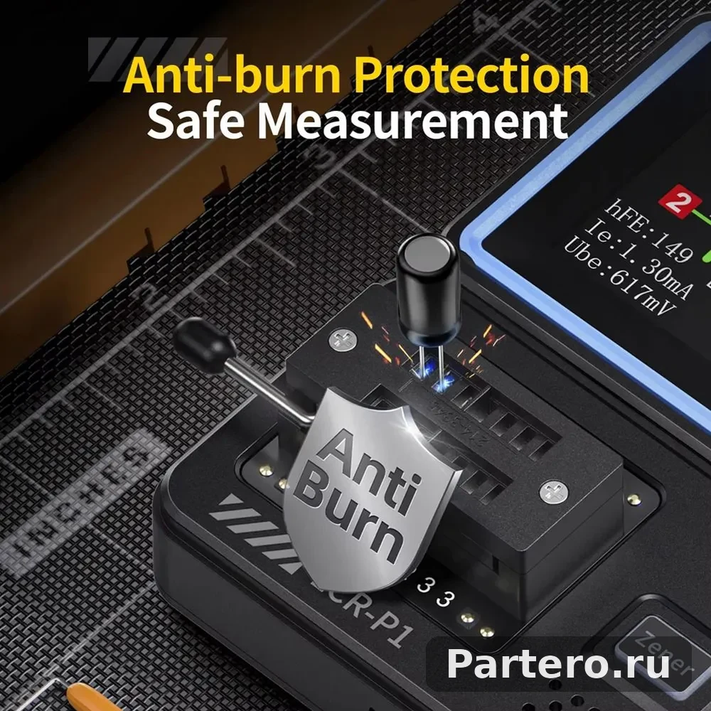 Мультиметр-тестер LCR-P1 для транзисторов, NPN, PNP, MOSFET, SMD-конденсаторов, резисторов и многое другое 4