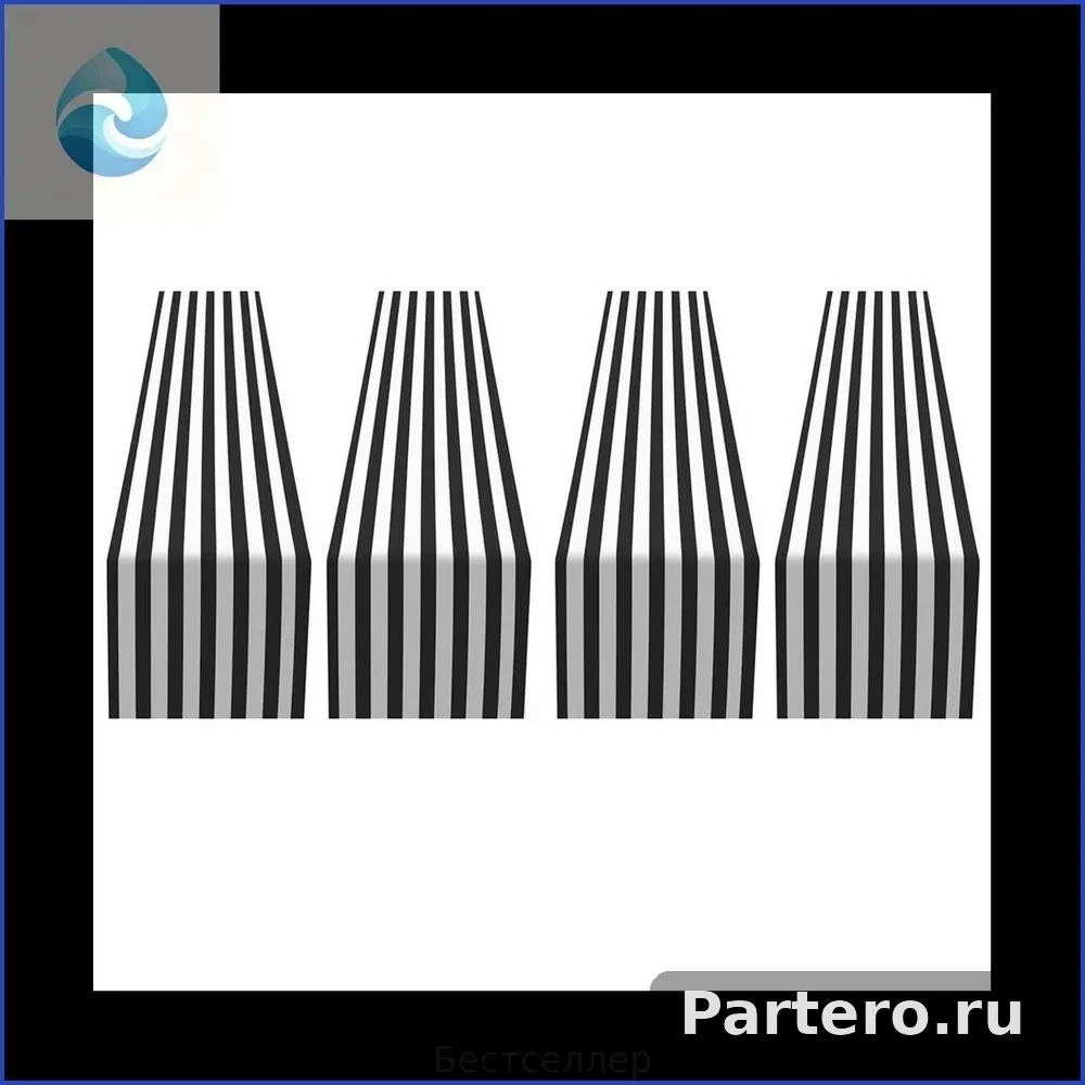 Полосатые скатерти и дорожки на стол из полиэстера, подходят для украшения семейного обеденного стола как в помещении, так и на открытом воздухе (черно-белые, комплект из 4 штук).
