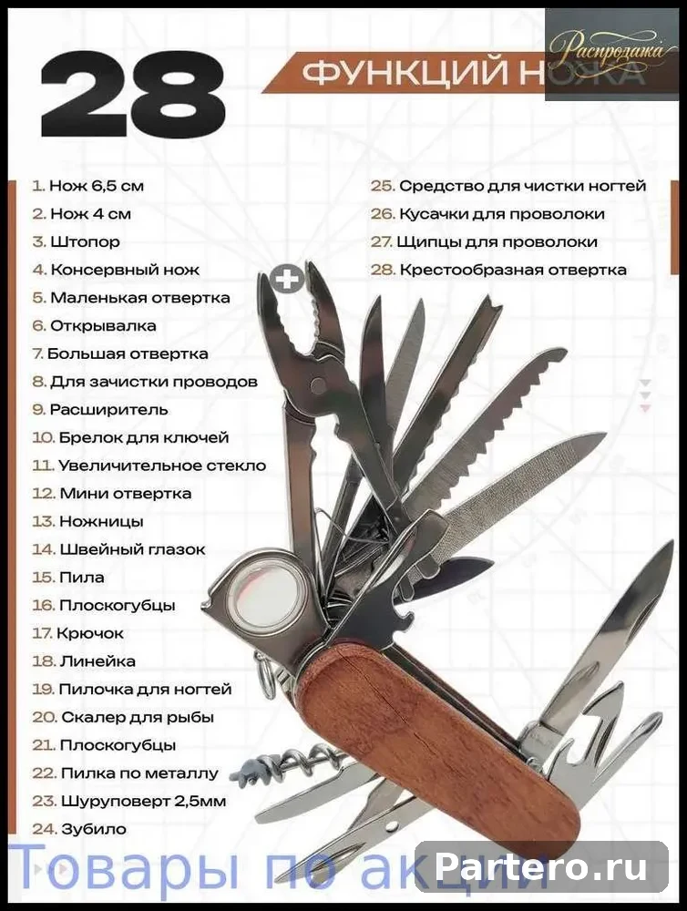 Мультитул Нож складной Швейцарский нож многофункциональный тактический походный армейский 4