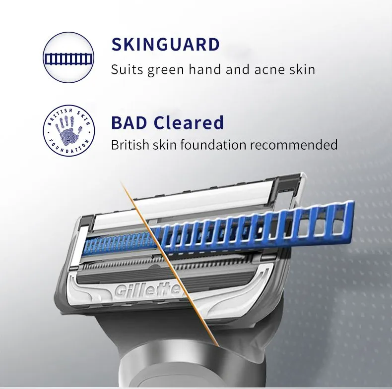 Gillette SkinGuard Sensitive Сменные кассеты для мужских бритв,Безопасное бритье даже для угревой кожи 10