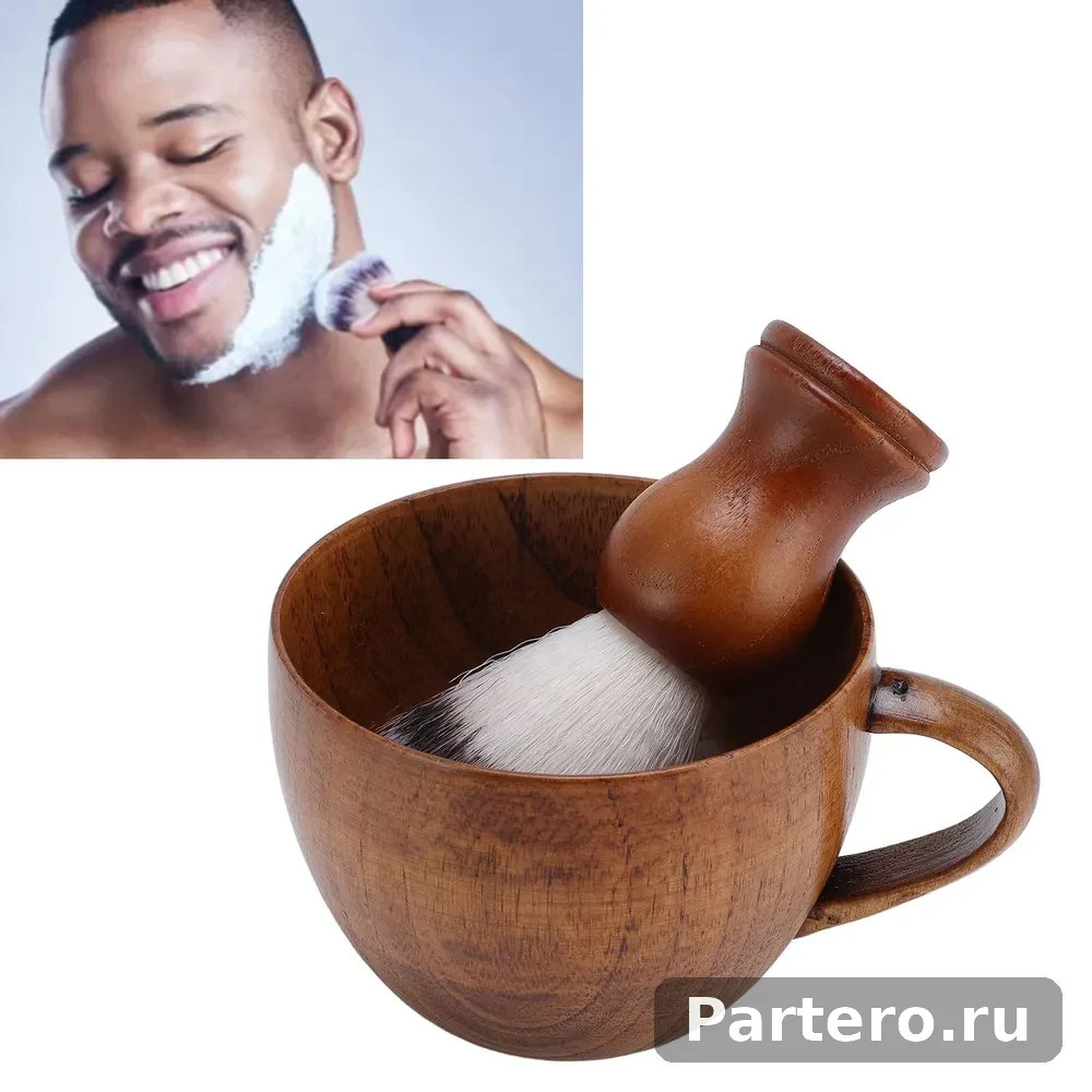 Помазок для бритья мужской, с ворсом, чашей , подарочный набор 17