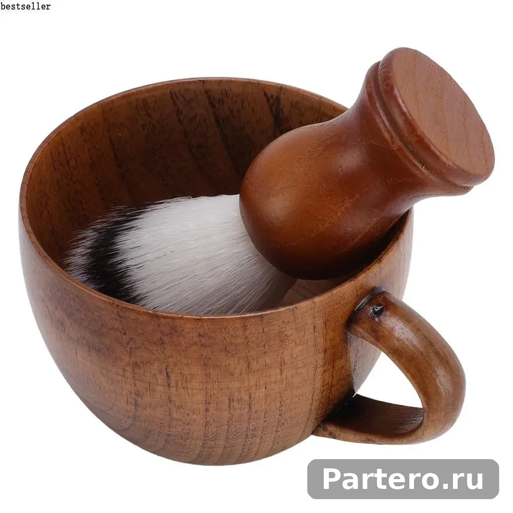 Помазок для бритья мужской, с ворсом, чашей , подарочный набор back