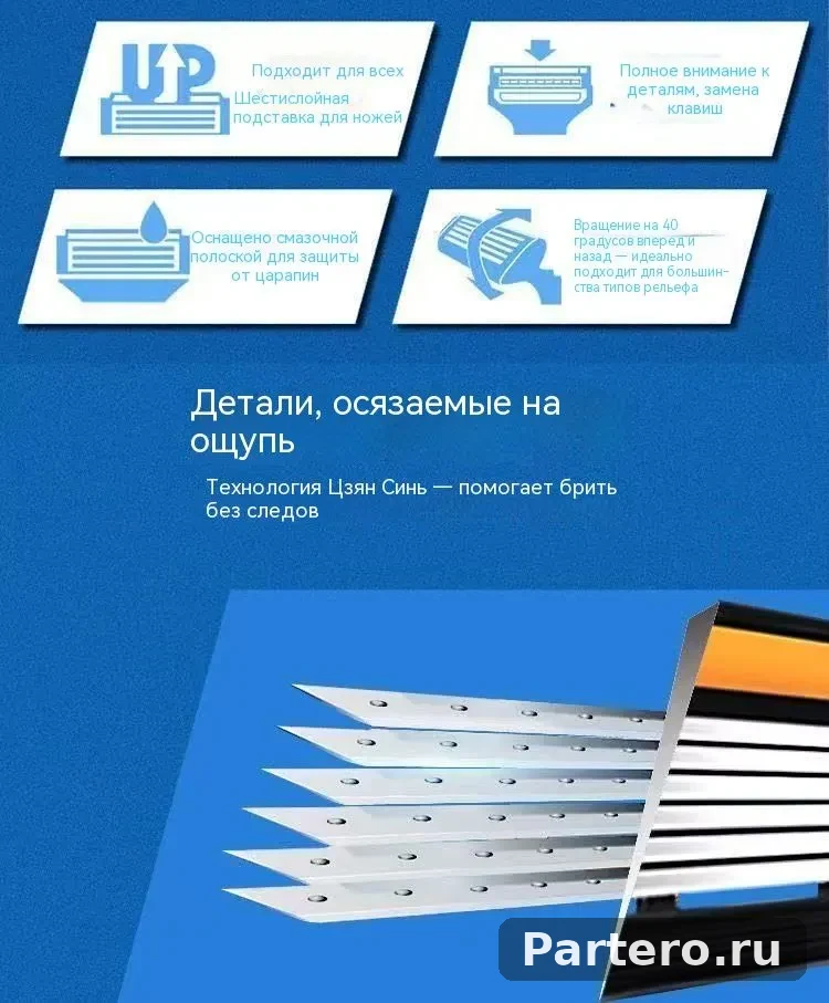 Мужская бритва: высококачественная ручная бритва с шестью лезвиями для идеально гладкого бритья без раздражения 7