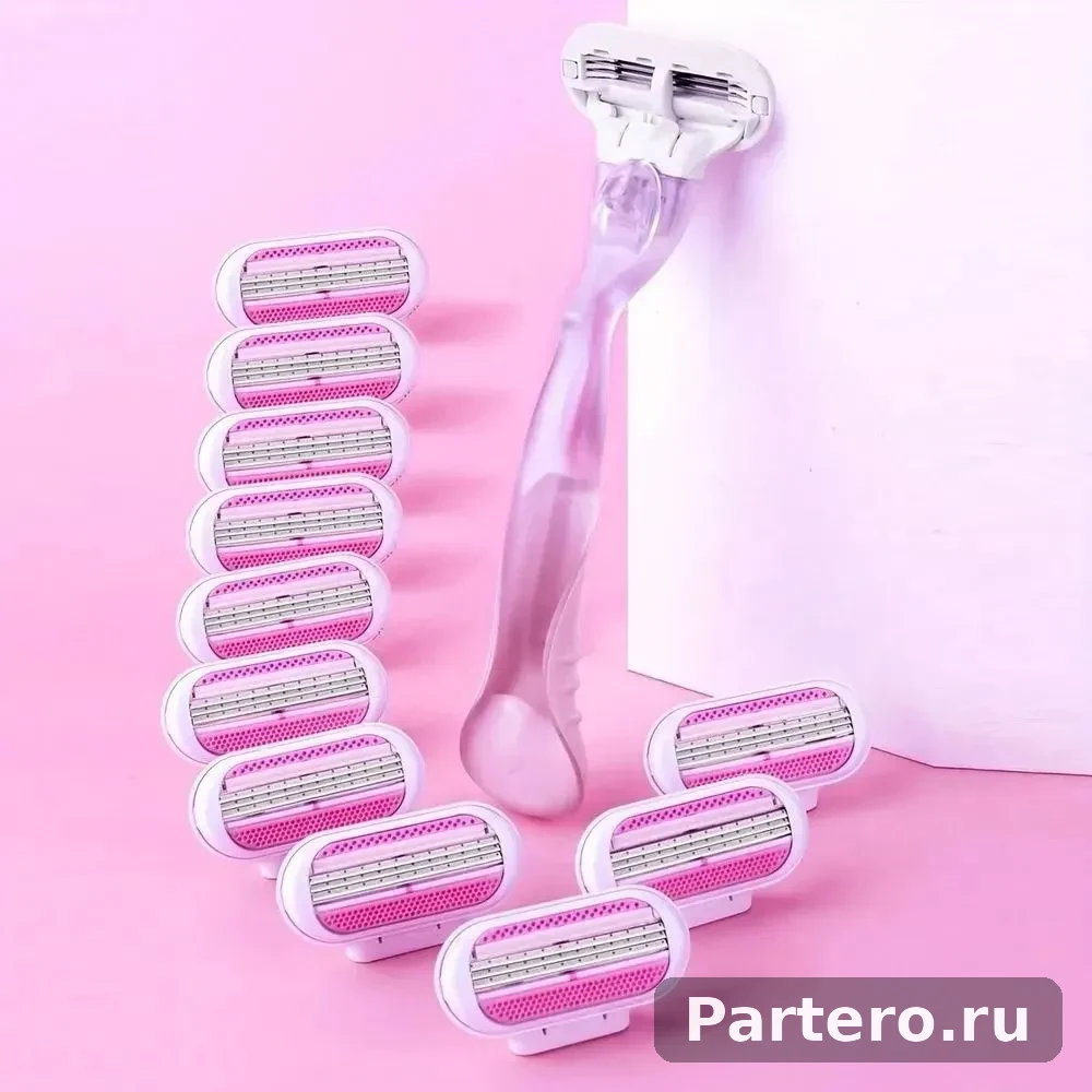 Ручная рукоятка для бритья для женщин, 1 + 24 сменные лезвия / коробки для ножей, отдельные пластиковые пакеты back