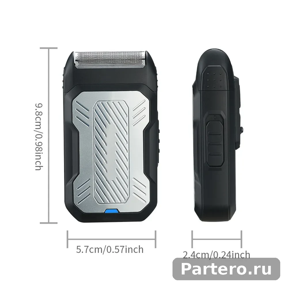 2-в-1 фольга-резак, USB, сменная головка, для бороды/лысых 16
