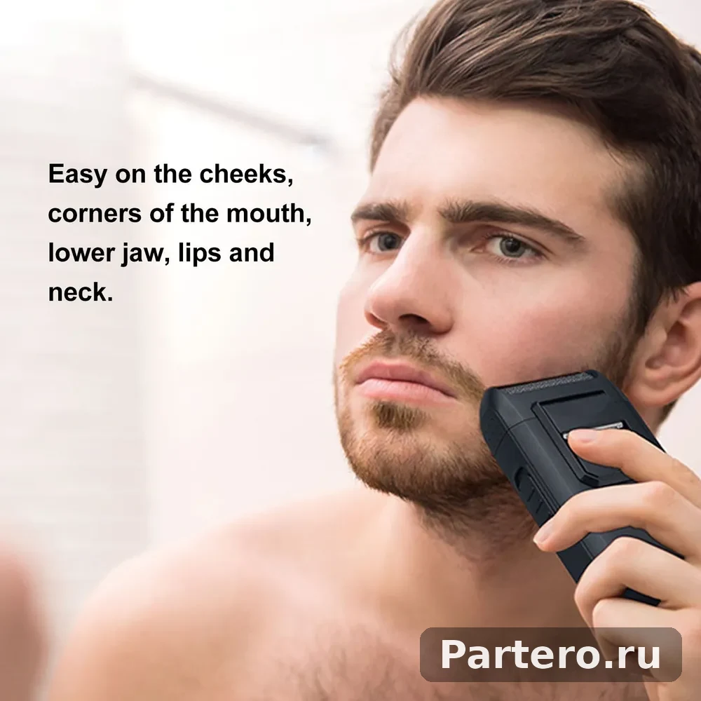 2-в-1 фольга-резак, USB, сменная головка, для бороды/лысых 17