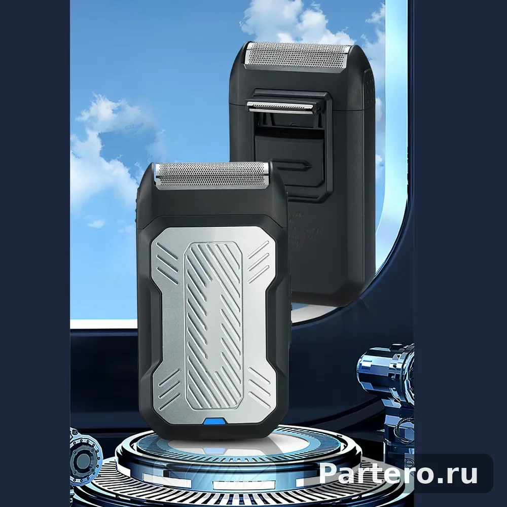 2-в-1 фольга-резак, USB, сменная головка, для бороды/лысых 20
