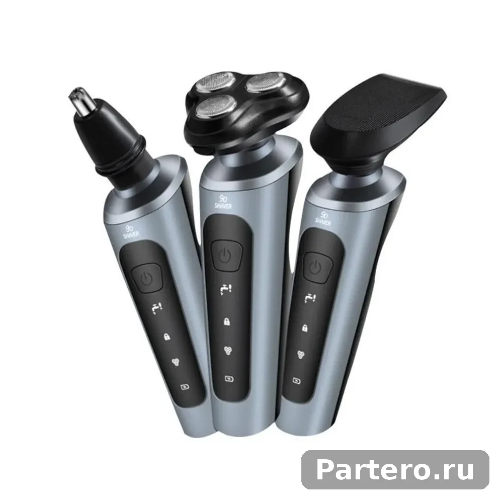 Электрическая бритва для мужчин Перезаряжаемая Влажная/сухая Водонепроницаемая Роторная Подарок папе мужу back