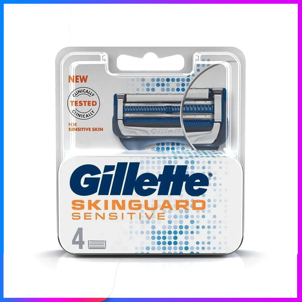 Сменные кассеты Gillette SkinGuard Sensitive для чувствительной кожи – 4 шт. в упаковке (1 упаковка)