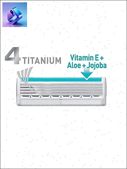 Сменные кассеты Schick Quattro Titanium 8 штук для гладкого бритья 7